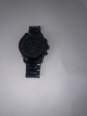 Nixon Black Stainless Steel Link Chronograph Watch